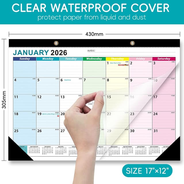 Thumbnail 4 de Calendario da parete 18 mesi gennaio 2026 - giugno 2027