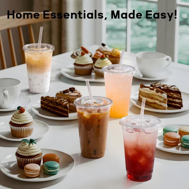 Thumbnail 6 de AOZITA 16 oz Disposable Clear Cups 50 Pack