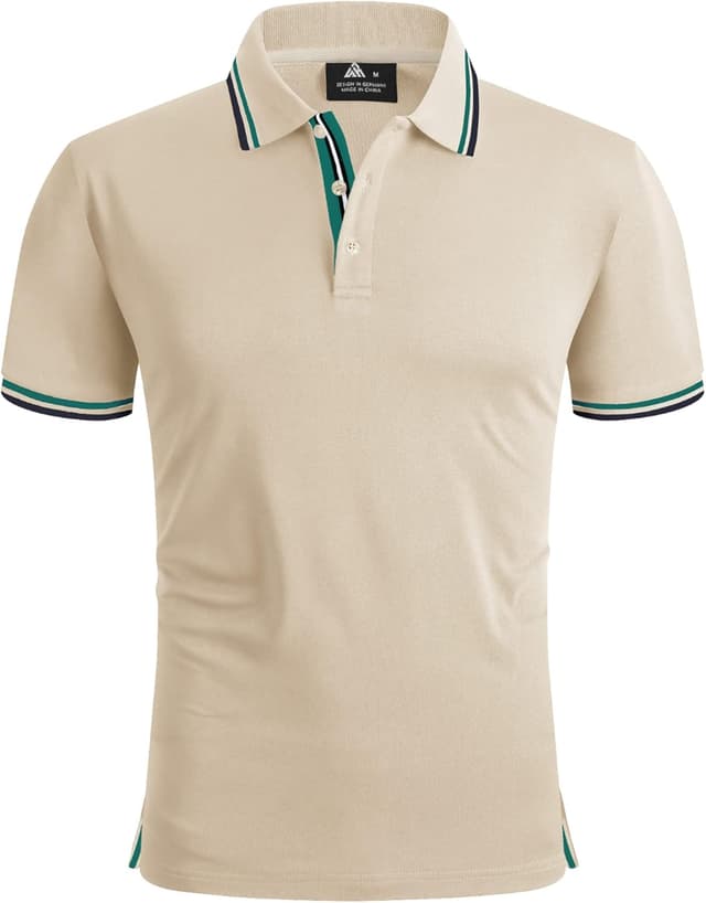 Detalle de SwissWell Poloshirt Herren Kurzarm atmungsaktiv (95% Polyester, 5% Elastan) für Golf, Tennis & Freizeit