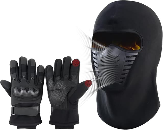 Detalle de Fosoloni Winter Motorradhandschuhe mit Protektoren und Touchscreen-Funktion