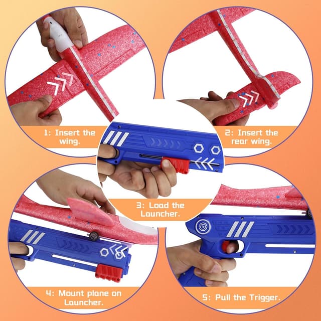 Thumbnail 6 de Airplane Launcher 3-Pack LED Glider Set 🪁