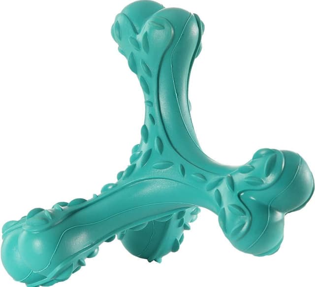 Detalle de CVALIN Kauspielzeug für aggressive Kauer: unzerstörbares Naturkautschuk-Knochenspielzeug