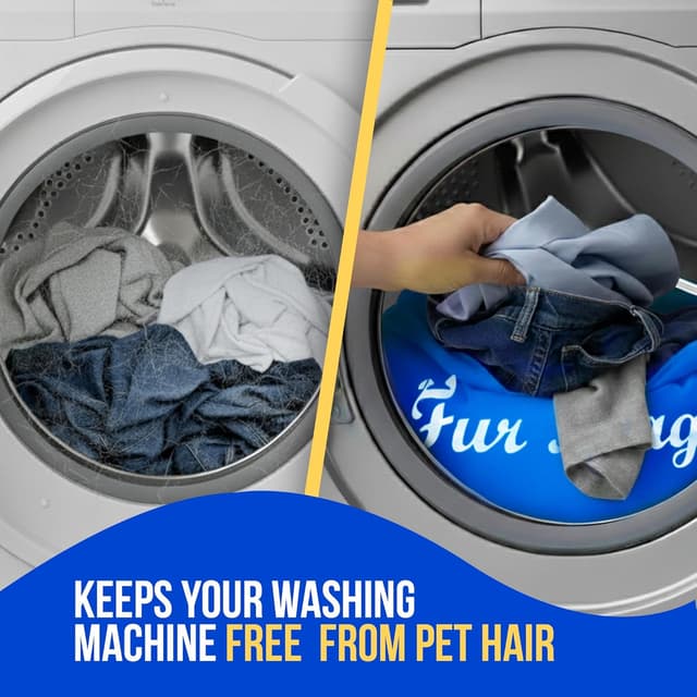 Detalle 2 de Fur Magic Pet Laundry Bag (Blue) – large washing machine pet hair remover bag