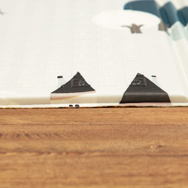 Detalle de Paco Home faltbare Spielmatte/Krabbelmatte für Babys und Kinder, 180 x 200 cm, weiß mit Tiermotiven