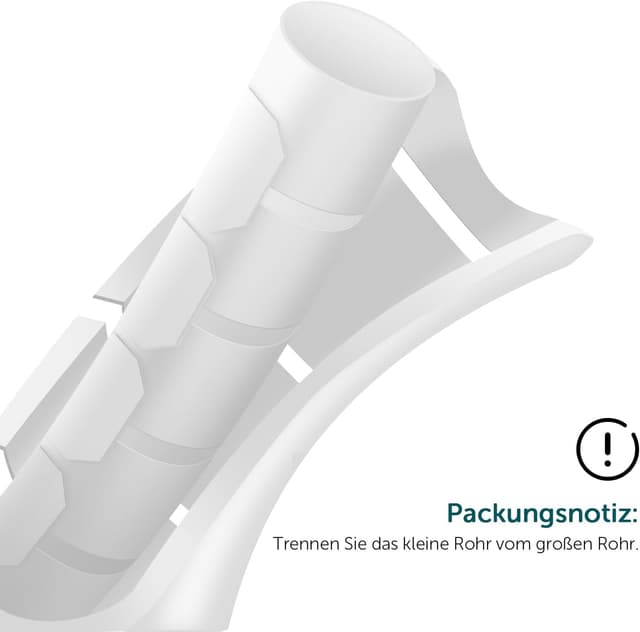 Detalle de shinfly Kabelschlauch-Set 2×10 m (Ø 22 mm + 28 mm) mit Drahtführungsclip – Kabelschutz & Kabelmanagement in Weiß