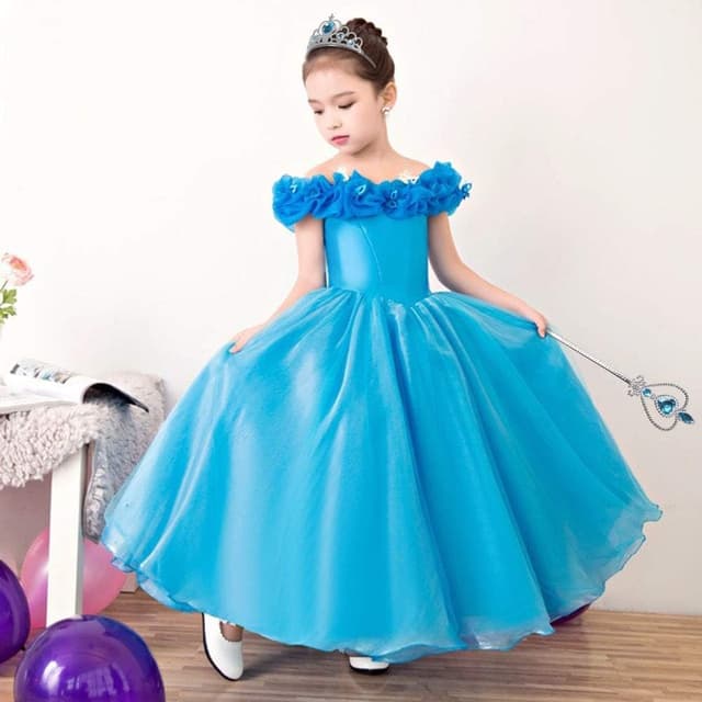 Detalle 2 de Vicloon Prinzessin Elsa Dress-up Geschenk-Set (2-teilig) mit Strass-Krone & Zauberstab
