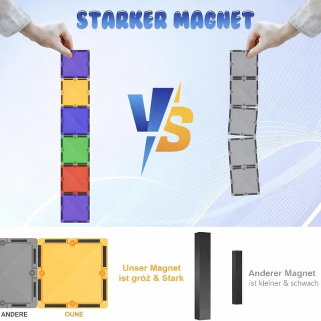 Thumbnail 4 de Desire Deluxe Magnetische Kachel-Bausteine 57 Teile đź§©