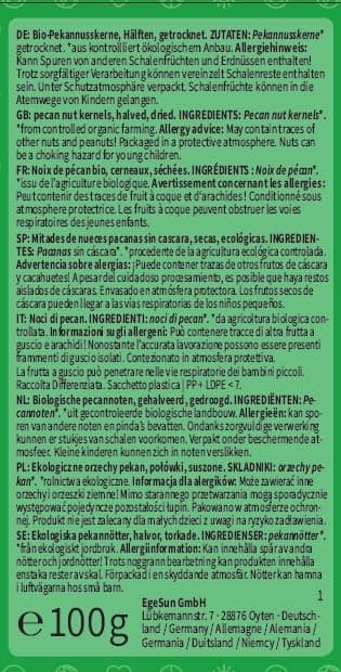 Detalle 2 de Mundo Feliz Pecanas Ecológicas - Pack de 5 x 100 g 🌰