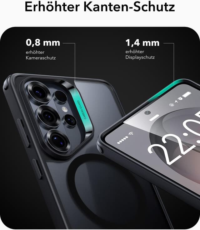 Detalle 2 de ESR MagSafe Hülle für Samsung Galaxy S26 Ultra – MIL-STD-810H Militärschutz & 1.500 g Magnetkraft, matt schwarz