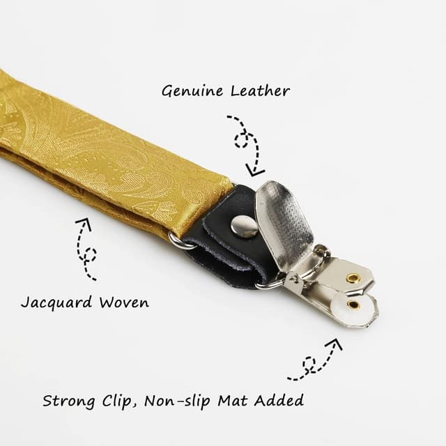 Detalle de Alizeal Boys Adjustable Floral Paisley Pre-tied Bow Tie & Y Shape Braces Set