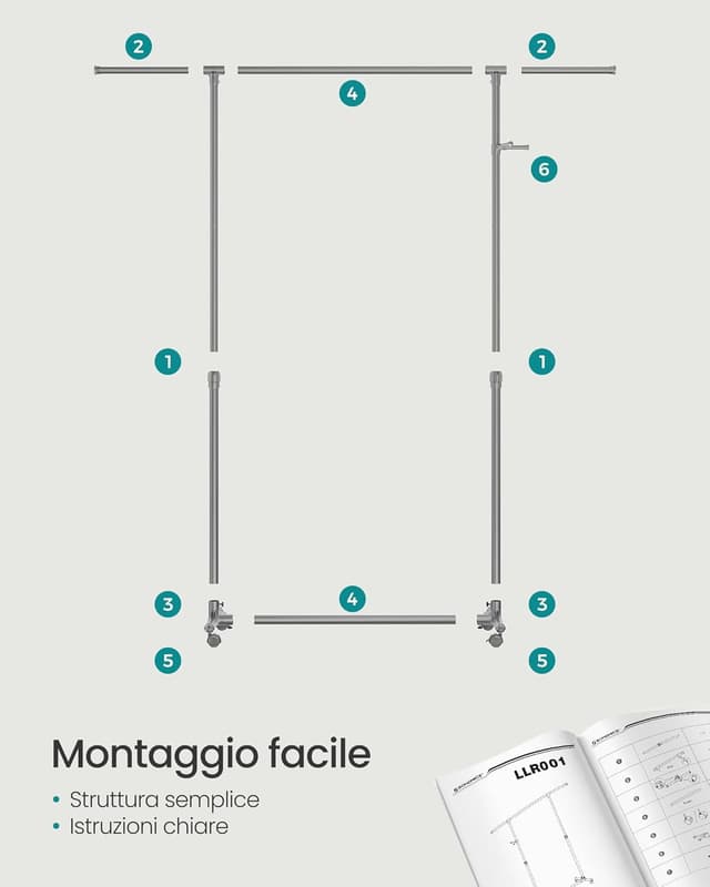 Thumbnail 5 de SONGMICS LLR001G01 Stand appendiabiti regolabile 97-165 cm