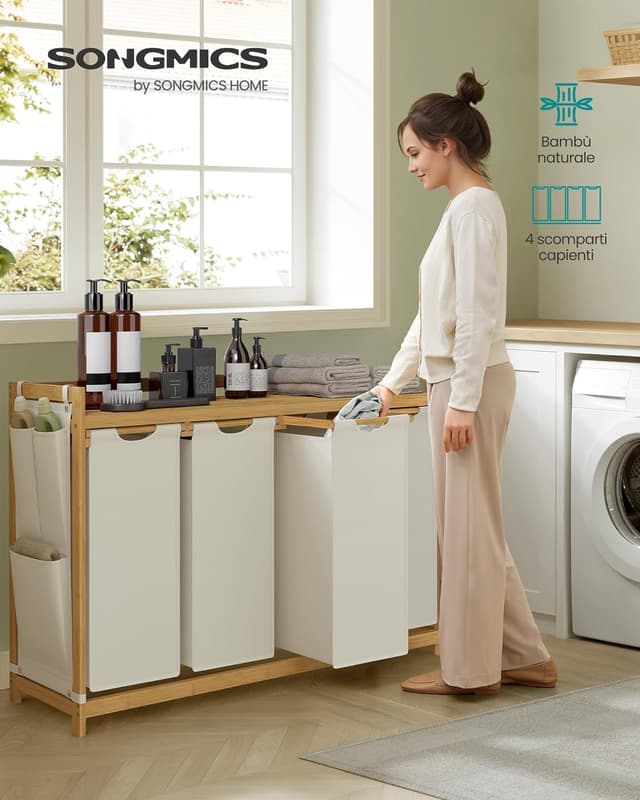 Detalle de SONGMICS RLH120W01 cesto biancheria 200 L