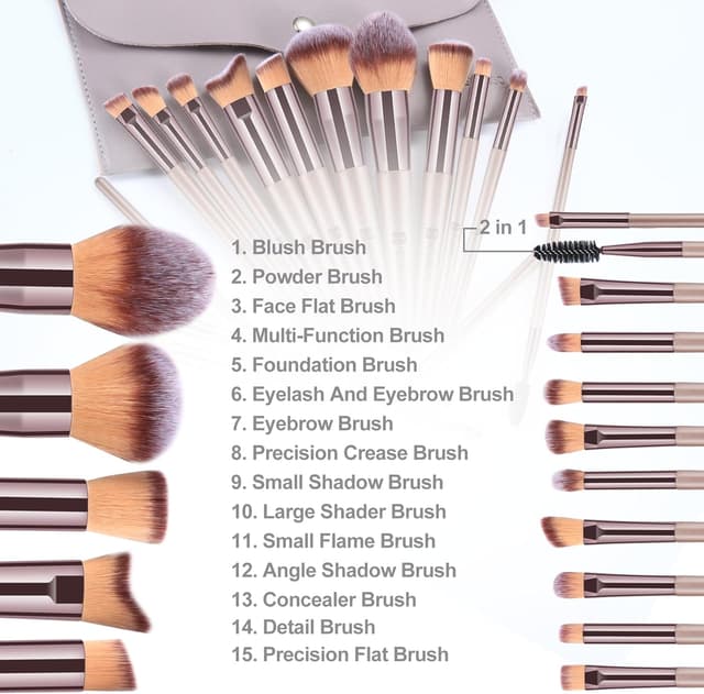 Detalle 1 de HEYMKGO Pinceles Maquillaje 15 piezas