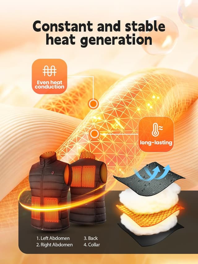 Detalle de VIWKO Chaleco Calefactable Mujer 12V 12000mAh Talla L