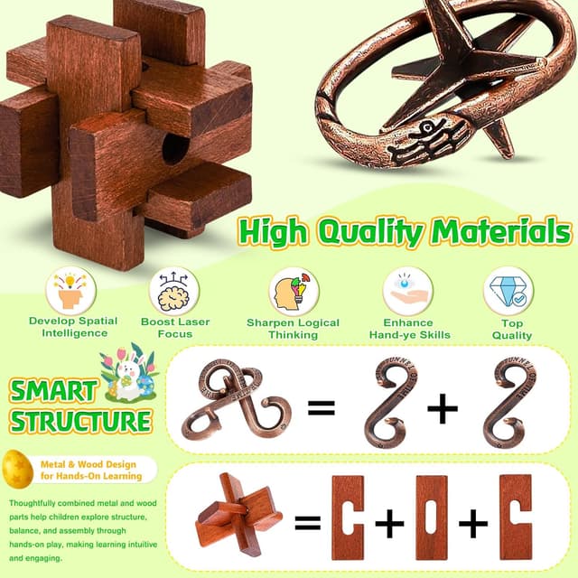 Detalle de CHILDGO Easter Basket Stuffers 24-Pack Puzzle Toys for Kids, Teens & Adults