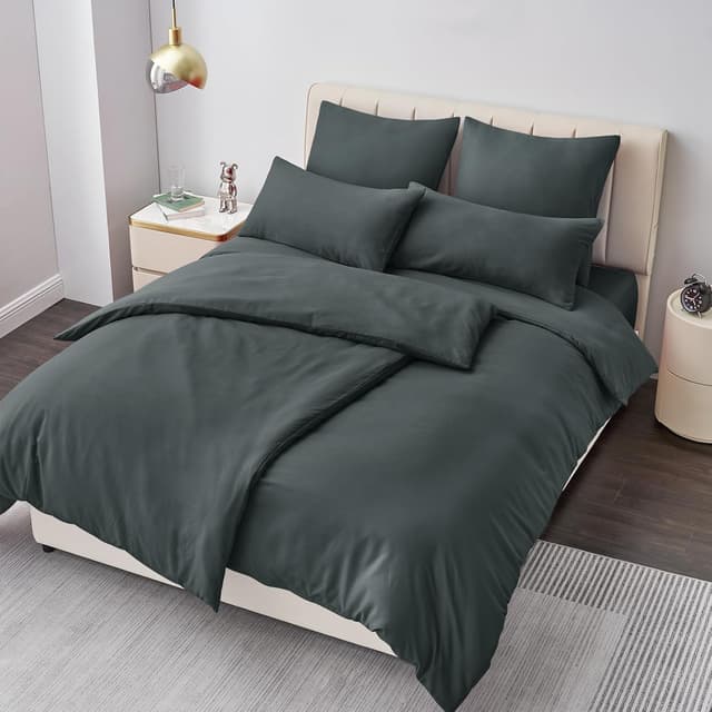 Detalle 1 de Aisbo Bettwäsche 135x200 4tlg Grau Mikrofaser