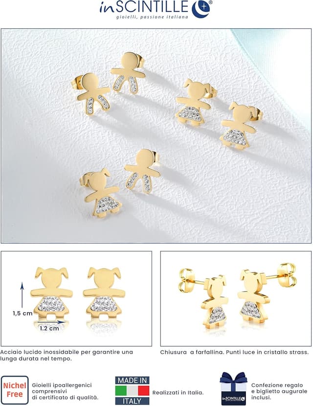 Thumbnail 1 de inSCINTILLE Boucles d'oreilles Bébé 1,5 cm