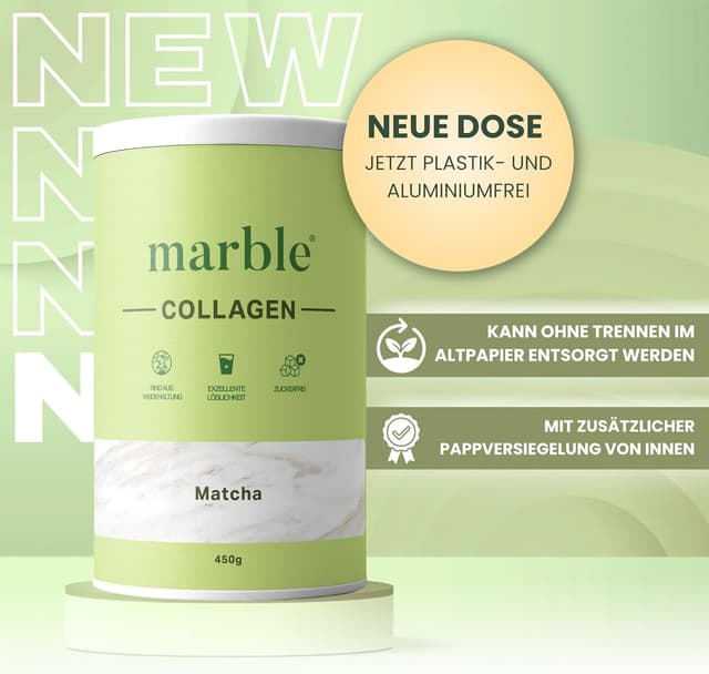 Detalle 2 de marble Collagen Pulver Matcha 450 g