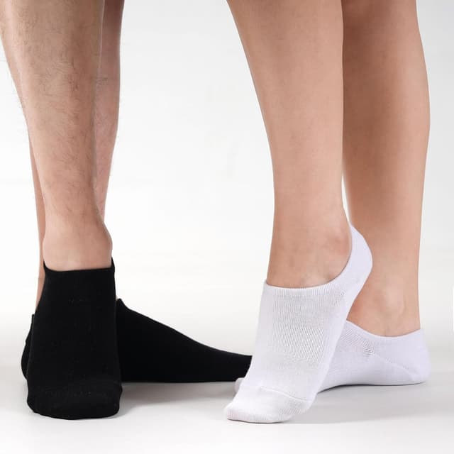 Detalle de Toes Home Sneaker-Socken als No-Show-Füsslinge im 8er-Set (Bambus, rutschfest, Unisex)