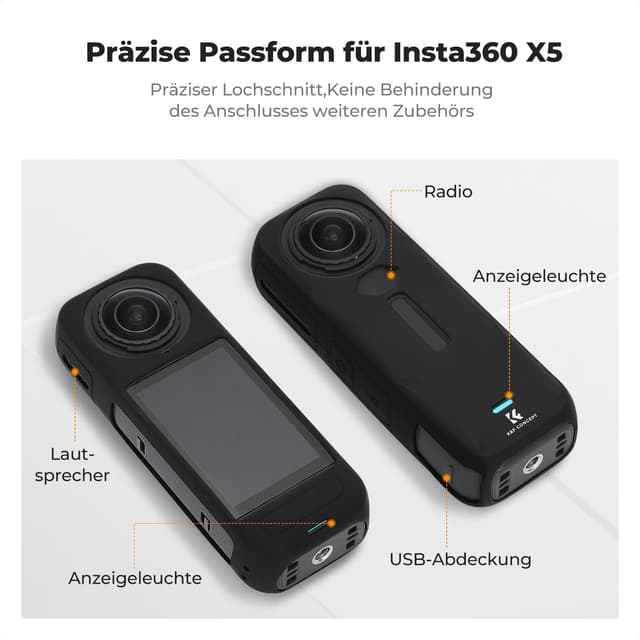 Detalle de K&F Concept Silikonhülle für Insta360 X5 Schutzhülle