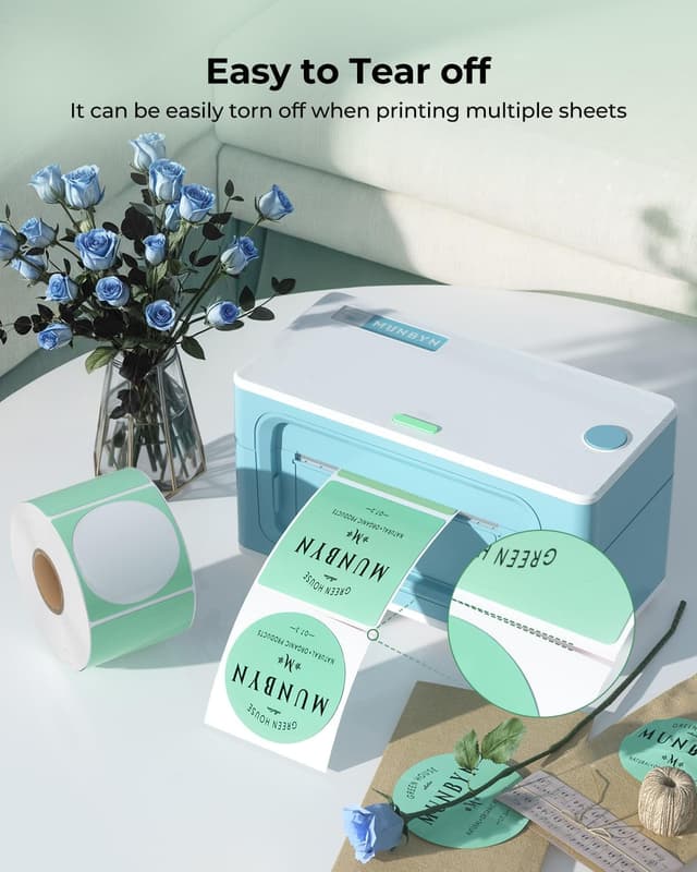 Detalle de MUNBYN thermal sticker labels 50x50mm