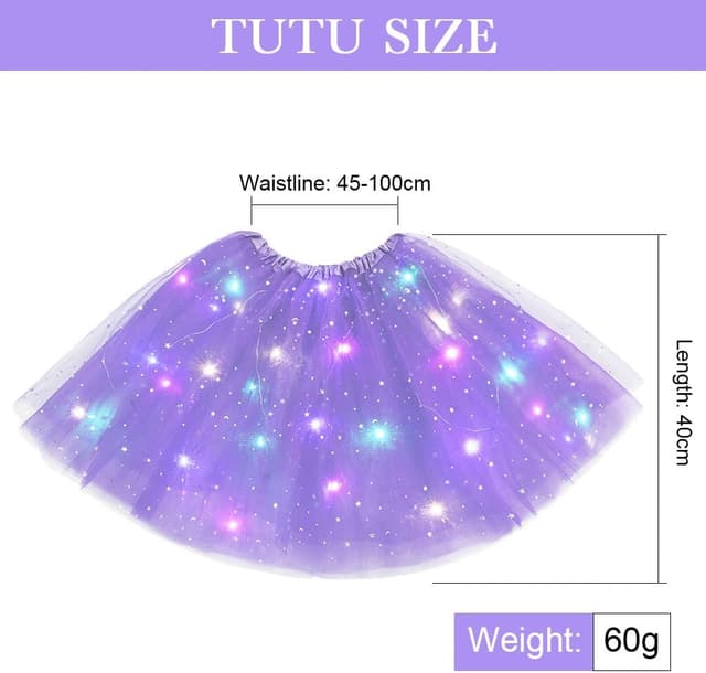 Detalle 2 de URAQT Gonna Tulle LED per Bambina: tutù luminoso con 3 modalità