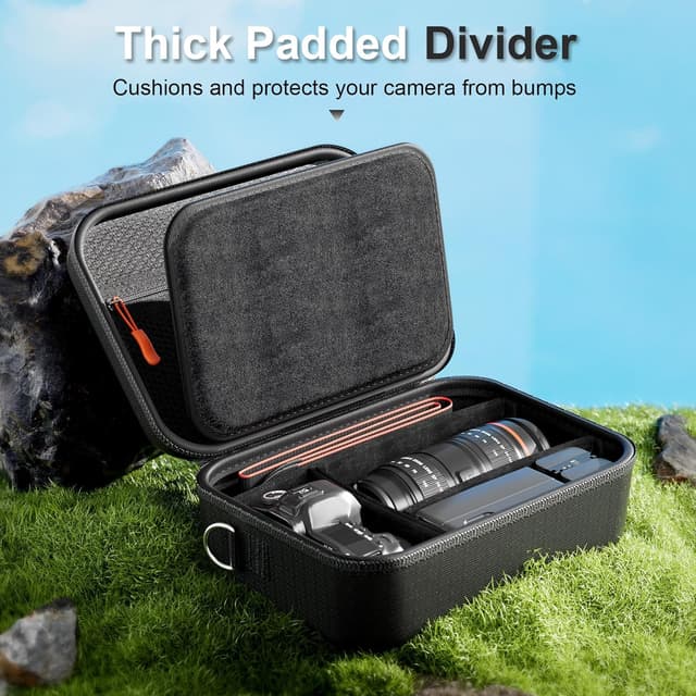 Detalle de ProCase Kameratasche für Canon EOS 2000D/250D, EOS R10/R7 & weitere DSLR/Spiegellose – Schwarz