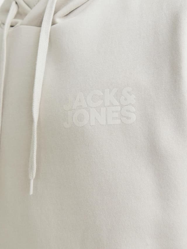Detalle de JACK & JONES JJECORP felpa con cappuccio Old Logo da uomo, nero, taglio regular