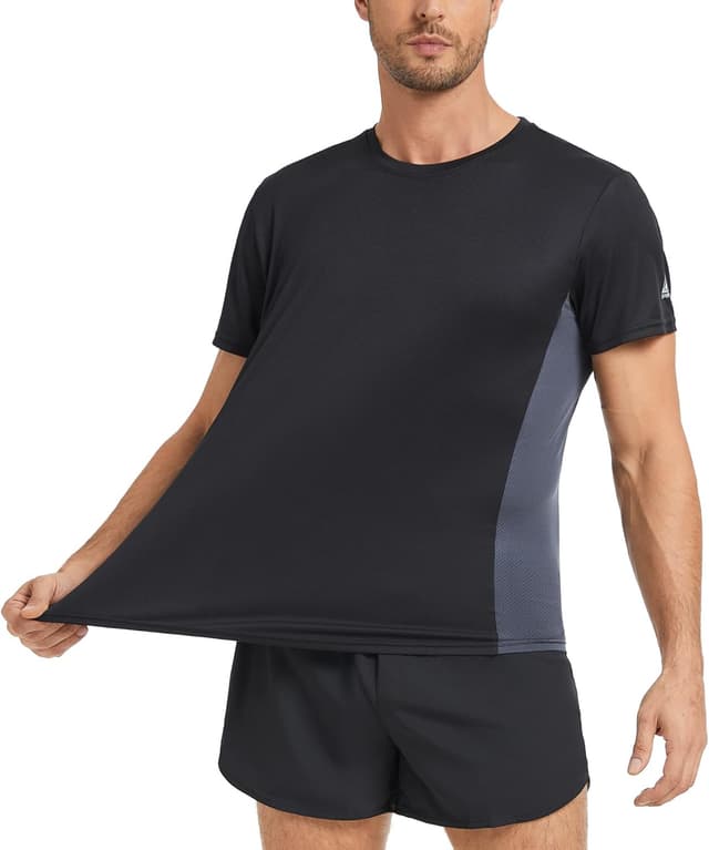 Detalle 2 de AMZSPORT confezione da 1/3/5 t-shirt sportive da uomo girocollo traspiranti a maniche corte