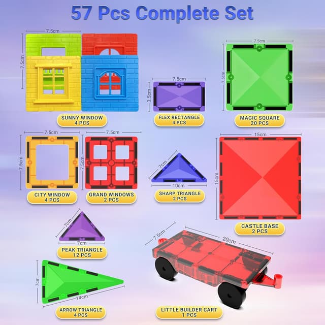 Thumbnail 5 de Desire Deluxe Magnetic Building Blocks 57PC 🧩