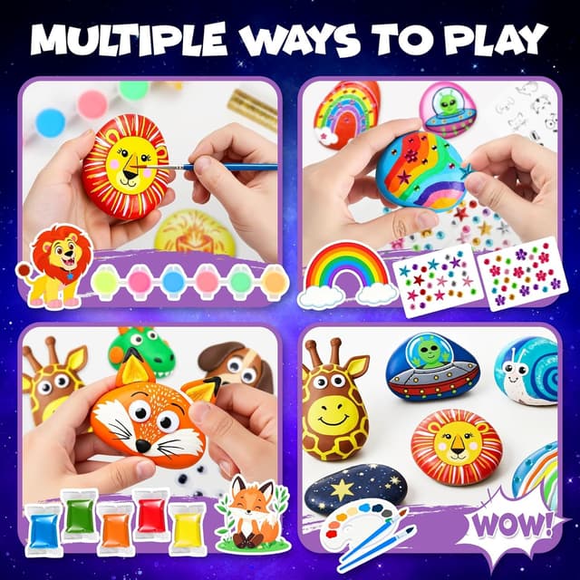 Detalle de LUVTOY Steine zum Bemalen Bastelset