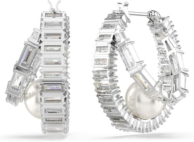 Detalle 2 de Swarovski Ariana Grande Pendientes aro Crystal Pearl 1 unidad