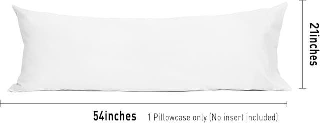 Detalle de FreshFit Sunflower 100% Cotton Body Pillowcase (20×54 inches) with Envelope Closure, 1-Pack, White