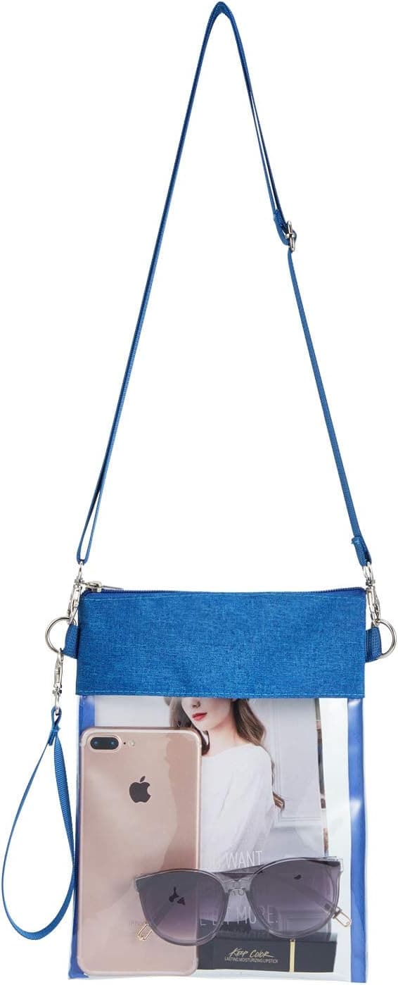 Detalle de Clear Stadium Approved Crossbody Bag Transparent Tote Purse for Work, Concerts & Sports Events