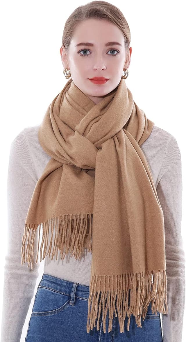 Detalle de SWAT PANY Ladies Pashmina Scarf Shawl & Wrap for Women – 200cm winter wedding scarf with fringes