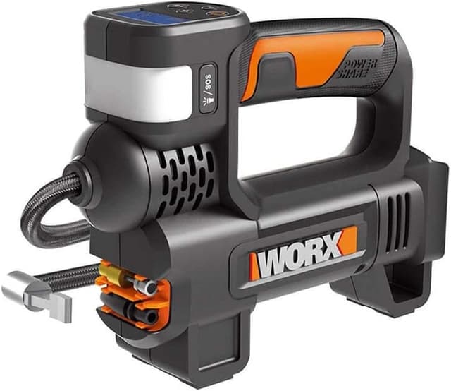 Detalle de WORX WX092.9 Cordless Inflator 18V 4-in-1 (150 PSI) with Digital LED Gauge, Auto Stop & SOS Light