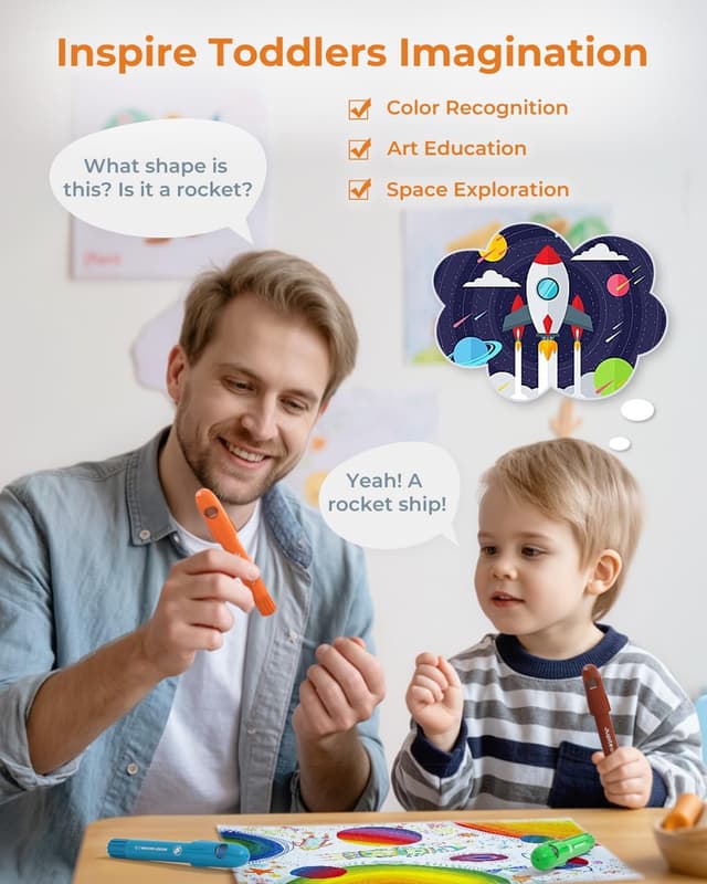 Detalle de JUPITEARTH rocket crayons 18 colours