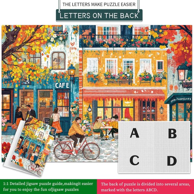 Detalle 2 de HUADADA Jigsaw Puzzles 1000-piece romantic street puzzle 🧩