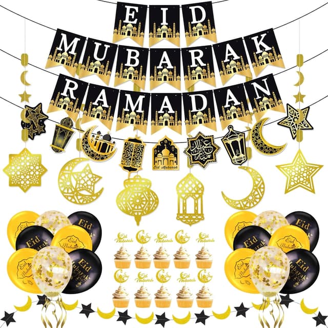 Detalle de AhfuLife Ramadan Mubarak Decorations 6Pcs 🎉