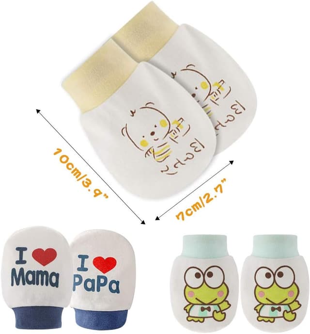 Detalle 2 de NOCHME Guantini Neonato antigriffo in cotone (0–10 mesi) – 3 paia