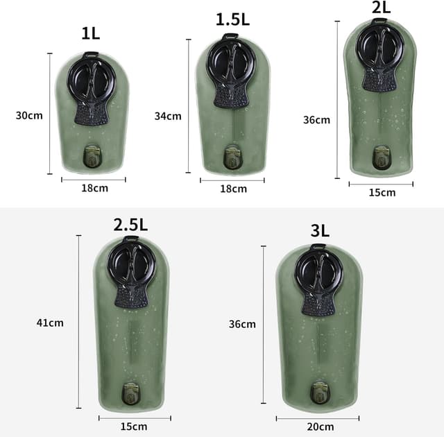 Detalle de Unigear Hydration Water Bladder Reservoir (BPA-Free, FDA Approved, Taste-Free) for Backpacking & Cycling