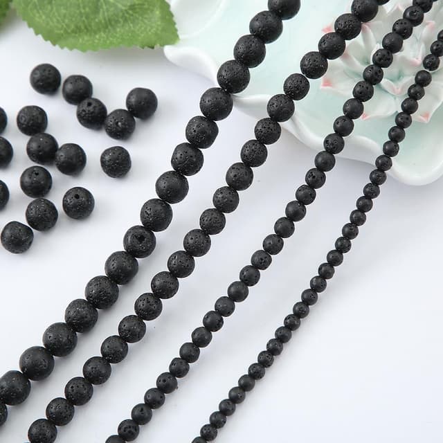 Detalle de Apocalyptic-K Damen Fußkettchen mit Naturstein-Perlen (4 mm) aus 925 Silber/Gold, handgewebt