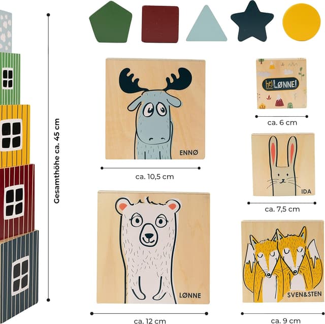 Detalle 2 de HEJ LØNNE Torre de Madera para Apilar 1 año