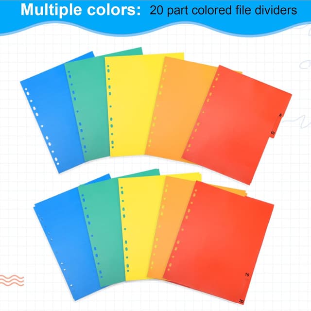 Detalle de A4 file dividers 10 pack, 20 parts