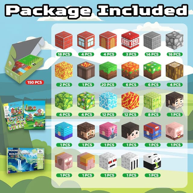 Detalle 2 de Magnetische Bausteine 150 Teile Magnetspielzeug