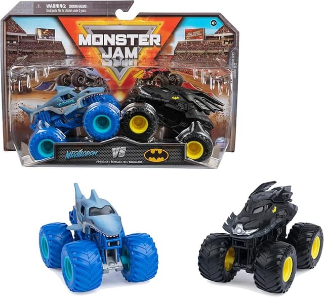 Imagen de Monster Jam 🛻 Pack de 2 Trucks Batman vs Megalodon 1:64 en OfertitasTOP