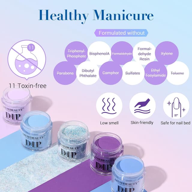 Thumbnail 6 de AZUREBEAUTY Dip Powder Nail Kit Starter (31-Piece) with 20 Color Dipping Powders + Base/Top/Activator