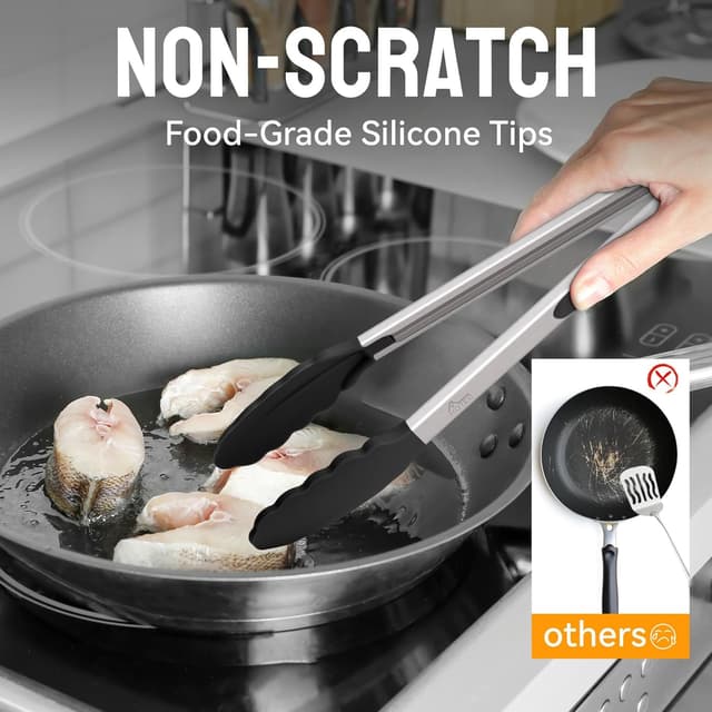 Detalle 1 de Hotec Premium Kitchen Tongs 2-Pack 🍴