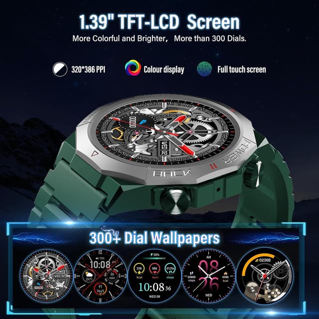 Thumbnail 6 de 110 Sports Mode military smartwatch 1.39in