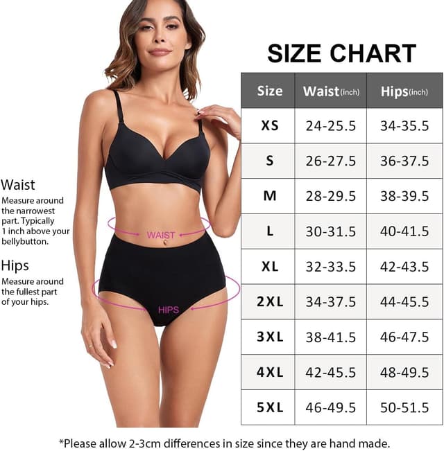 Detalle de wirarpa High Waist Cotton Knickers (Full Coverage Briefs) – plus size multipack